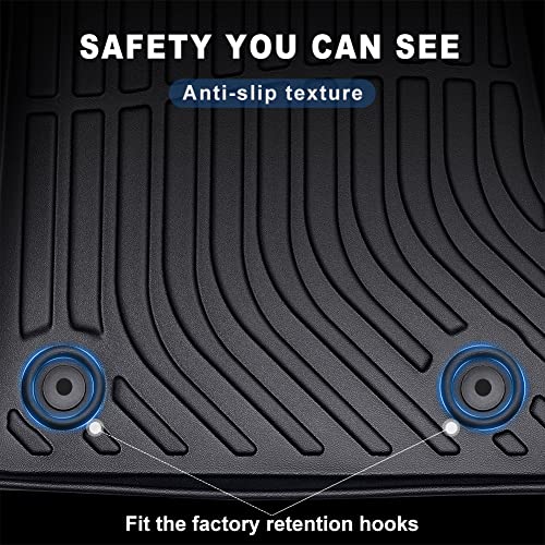 Jdmon All Weather Floor Mats Compatible With 2019-2023 Kia Forte, 2 Row Front & Rear Custom Fit Car Floor Liner Set Black #TOP3