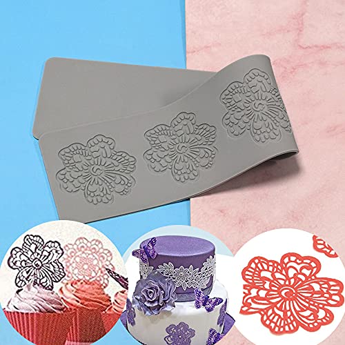 Cestony Lace Embossing Mat Texture Fondant Impression Mat Decorating Silicone Molds For Diy Cake Biscuit Cookies Sugar Pudding Chocolate Hard Candies Dessert Candle Decor #TOP2