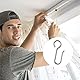 100 Stück Vorhanghaken, Haken für Vorhänge, Haken für Vorhänge, aus Zink, für dekorative Schiene, Türvorhang (Silber)
