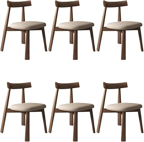 Miniatura 48 de YVYKFZD Sillas de comedor de madera maciza, sillas de cocina de mediados de siglo, silla de comedor sin brazos, silla tapizada de cuero, para Negro