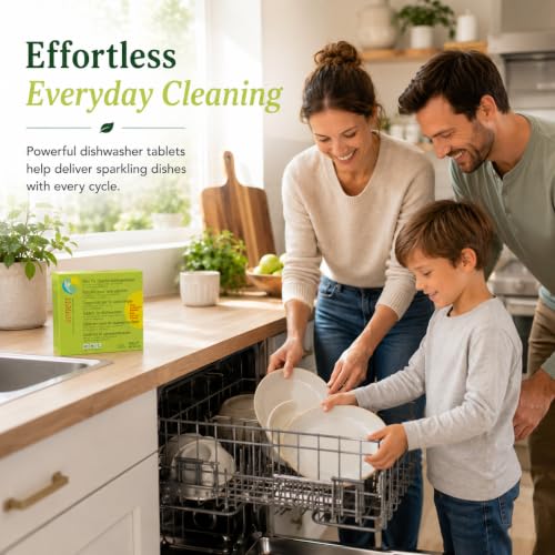 Image of Sonett Organic Dishwasher Tablets, 25 Count deep clean dish tab fresh scent (17 fl oz)