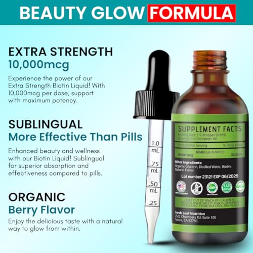 Image of VITBOOST Liquid Biotin Drops 10,000mcg with Extra Strength - 60 Servings
