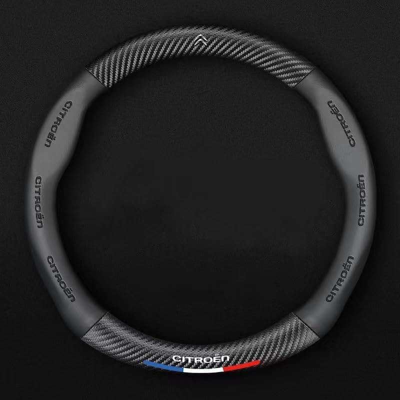 BUSDPL Funda Volante Coche para Citroen C1 C3 C4 Cactus C-Zero Berlingo Multispace Picasso Spacetourer, Antideslizante Duradera Suave y Cómodo al Tacto Protector de Volante Accesorios Coche Regalo