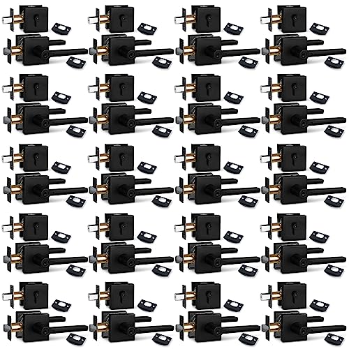 Image of NEWBANG (20Pack) Square Heavy Duty Keyed Entry Combo with deadbolt and Lever Door Handle in Matte Black (for Entrance /Exterior /Front /Office Door) Left or Right Handed