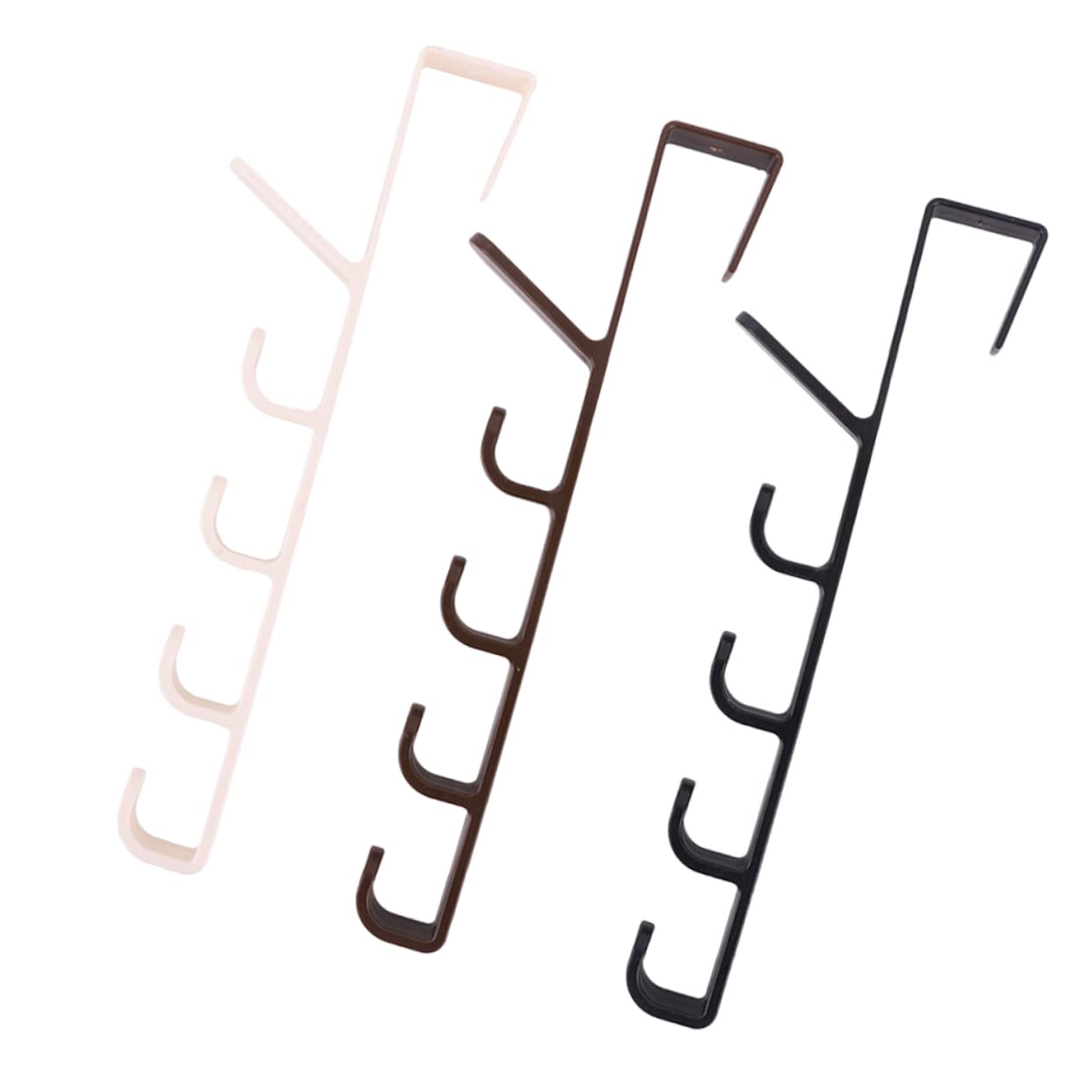 Unomor Classic Style Over The Door Hooks 5 Section Hanger Rack Towel Coat Hook Set Easy to Install Fits Standard Doors