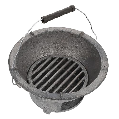 Estufa de carbón resistente de hierro fundido para exteriores, herramienta versátil para barbacoa para calentar y cocinar de camping, equipo para espacios al aire libre, opciones de color al azar Estufa de carbón resistente de hierro fundido para exteriores, herramienta versátil para barbacoa para calentar y cocinar de camping, equipo para espacios al aire libre, opciones de color al azar