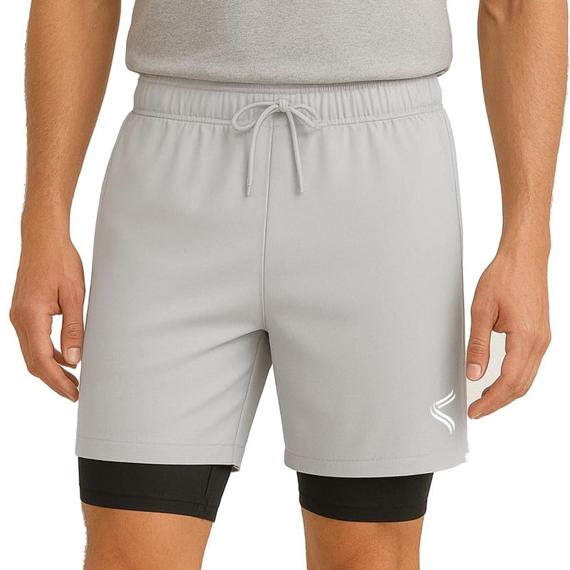 fancy agents Dual Boxer Gym Shorts for Men & Boys with Pockets | Half Pant for Sports, Running, Workout, Cycling, Yoga & Home Wear Training Fitness Shorts-picture-43