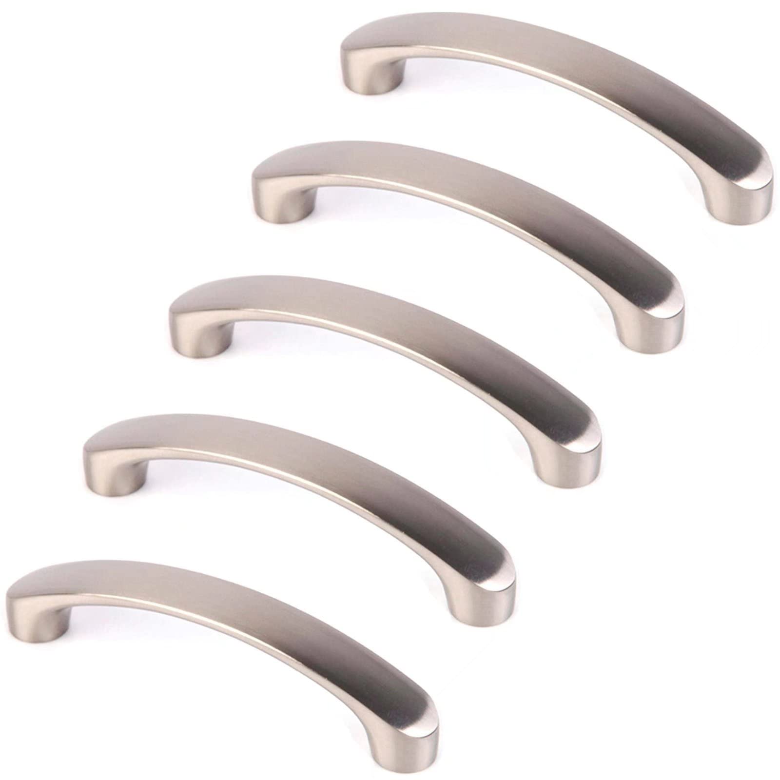 Cabinet Handle Pulls, Stainless Steel Furniture Hardware Brushed Nickel Mordern European Kitchen and Bathroom Drawer Pulls, 128mm Hole Centers -20