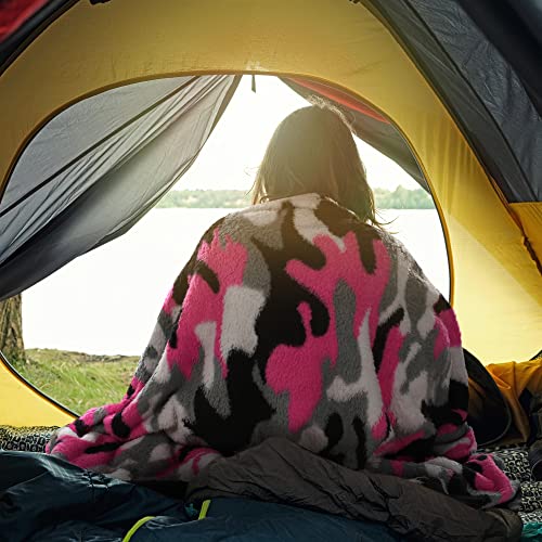 Tirrinia Camo Sherpa Blanket Soft Fleece Throw Blanket Luxury Warm And Cozy Camping Blanket Gifts For Kids Boys Men Women thumb #6