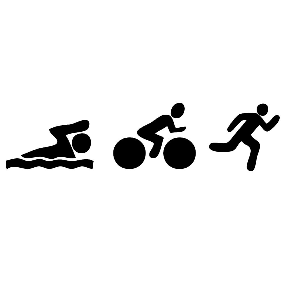 MountainValleyClimber Triathlon Sticker Swim Bike Run for Car Window or Bumper Decal