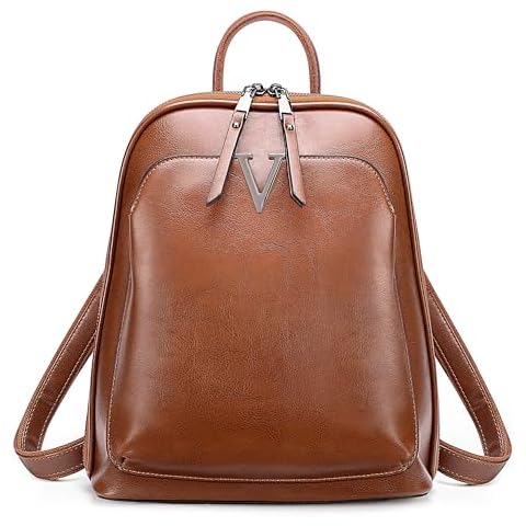 YALUXE Genuine Leather Backpack Purse for Women Convertible Satchel Shoulder Bag Anti-theft Back Pack Purse Cover
