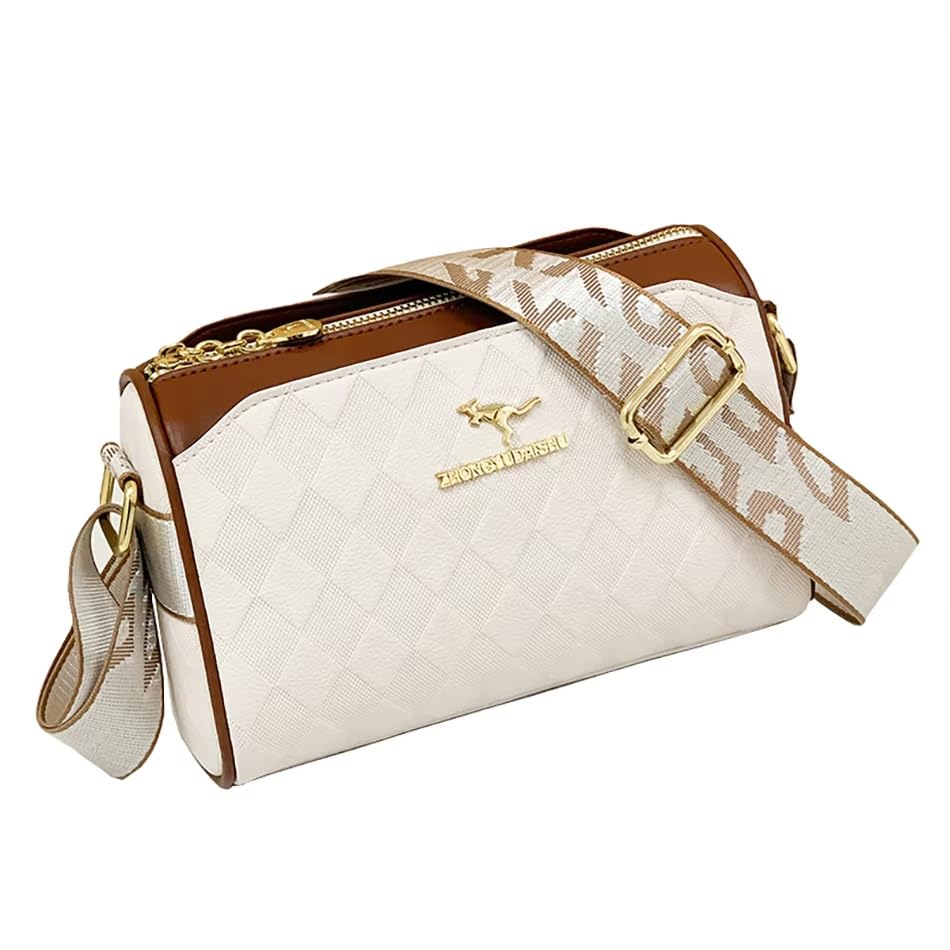 Crossbody Bags for Women Small Crossbody Purse Trendy PU Leather Crossbody Bag Shoulder Bag for Travel Work Party (Color_White)