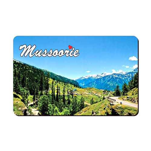Image of Elegant Fridge Magnet with Themes |Rectangular Size Refrigerator Magnet with Magnetic Rubber Back | Pack of 1, 8.6cm X 5.4cm (Mussorie - Design 2)