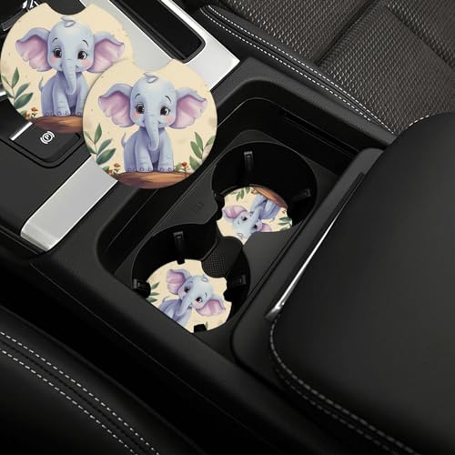 Posavasos de coche universal 2 piezas goma negra miniatura 1