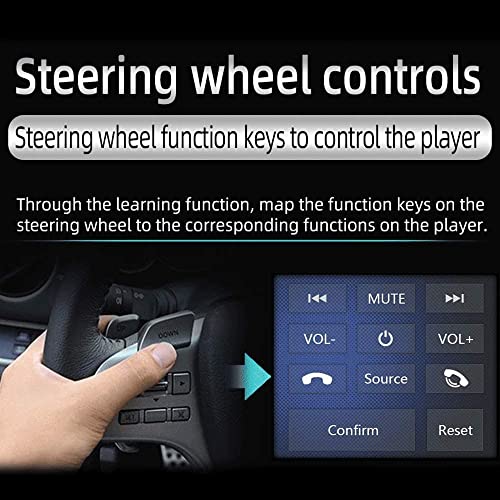 Hikity Single Din Car Stereo with Sat Navi 7 Inch Motorised Retractable Touchscreen, Car Radio Bluetooth with Rear View Camera 8GB Map Card Support FM Radio USB AUX SWC Mirror Link for iOS/Android - Image 6