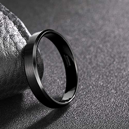 Image of Frank S.Burton Tungsten Ring for Men Women 3mm 4mm 6mm 8mm Beveled Edge Matte Silver Band Comfort Fit Size 4-15