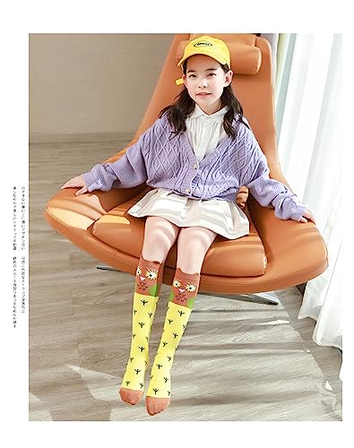 6 Pairs Cute Cartoon Animal Knee High Socks for Kids Girls Cotton Long Socks Dress Socks 3-12 Years Old4