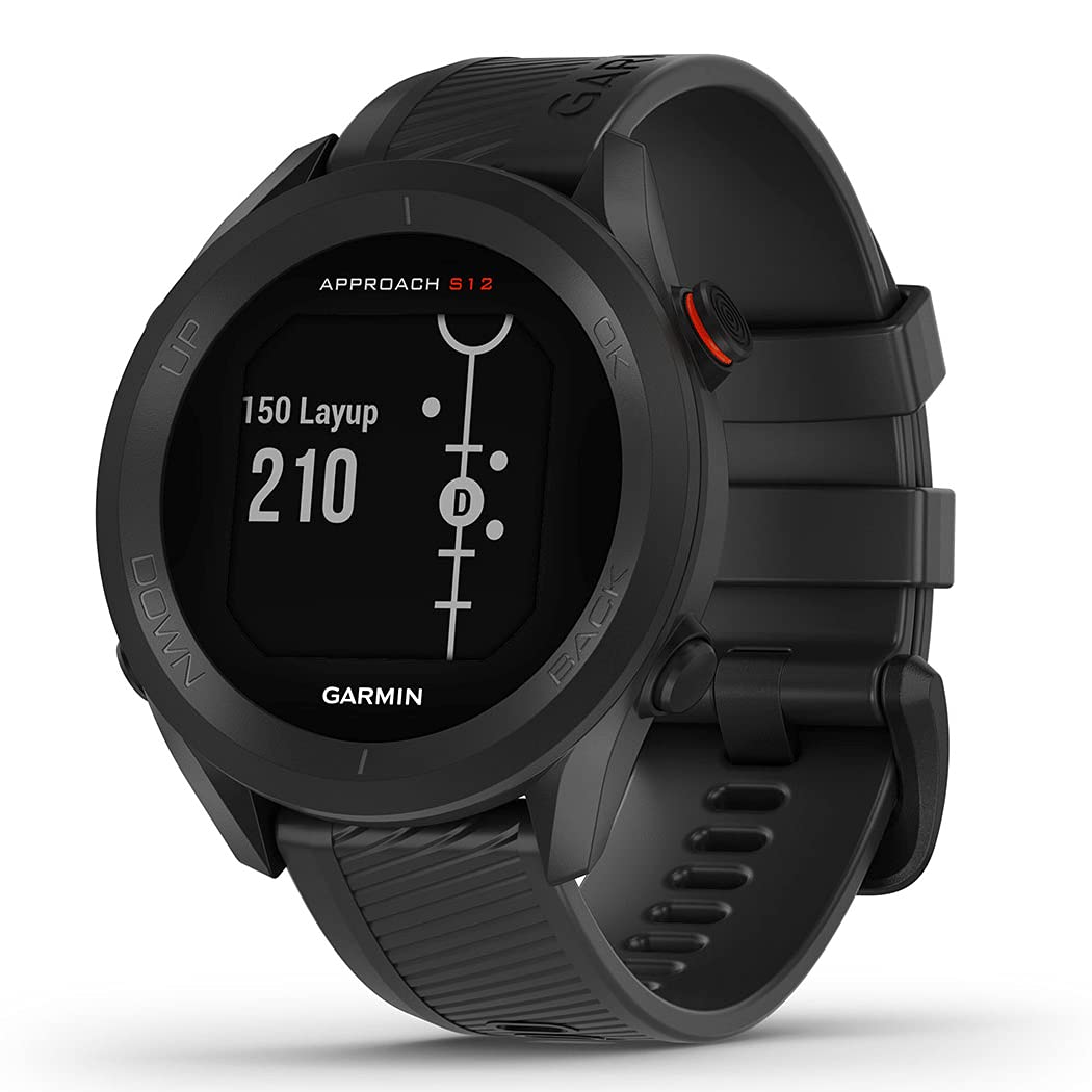 Garmin Approach S12, Orologio GPS per il golf, 42.000+ campi internazionali, Distanze ostacoli, Rilevamento statistiche, Autonomia fino a 10 settimane, Granite Blue