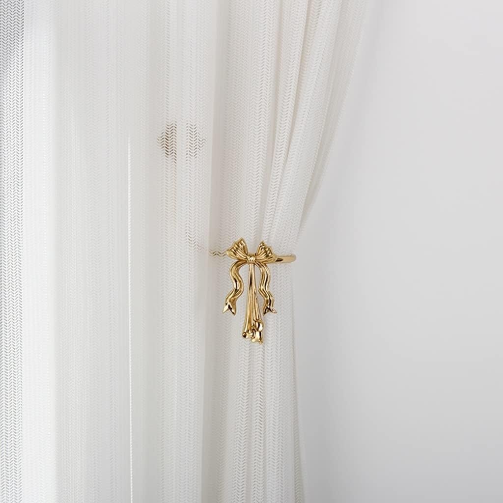Embrasses de Rideaux en Laiton, Crochets décoratifs élégants en Forme de nœud, Attaches murales pour Rideaux, Support de draperie (Gauche 1 pièce), Gauche 1 pièce,Left 1 Pc