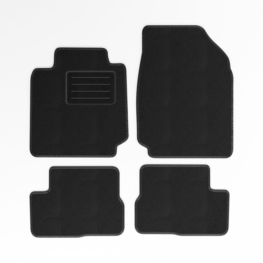 Mats4all Alfombrillas Textiles a Medida para Nissan Micra 5 Puertas 2003-2008 | Antideslizantes | con Refuerzo | 4 Piezas | Alfombrillas de Coche | Juego de Alfombrillas