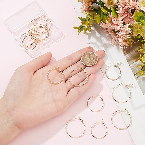 BENECREAT 16Pcs 2 Size Real 18K Gold Plated Hoop Earring Findings - Image 3