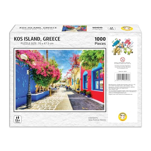 Image of 1000 Piece Jigsaw Puzzle | Kos Island Greece Challenging Scenic Puzzle | Brain Booster and Stress Relief Game, Gift for Puzzle Lovers | for Adults & Teens