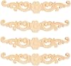 MUXSAM Wood Appliques Decorative Carved Onlays, Long Wooden Decals DIY Furniture Decor Rosette Carvings for Door Cabinet Mirror Dresser Bed Wall Fireplace Mantels, 4-Pack, 16x3cm6.3x1.2"