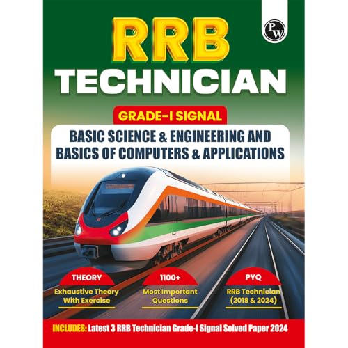 Image of PW RRB Technician Grade-l Signal Exam 2026 | Basic Science & Engineering and Basics of Computers & Applications l Chapterwise Theory & Exercise, 1200+ Questions (PYQs) with paper 2024