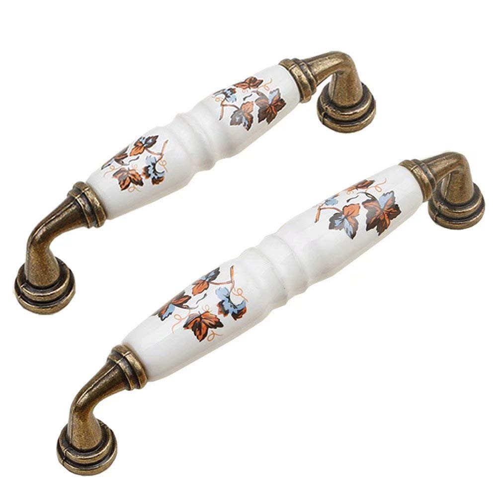 Klamki do drzwi, ceramiczne klamki do drzwi, uchwyt do szafki, 6 szt. Szafka kuchenna Ceramiczny uchwyt łukowy Uchwyty do szuflad/gałka Gałki do szafek Klamki do drzwi szafek Uchwyt do wyciągania łu