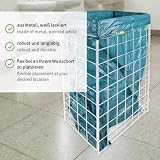 1 Stück Hygoclean Gitterkorb für Müllsäcke, 60 l | Metall, Karton, weiß, L: 40cm, B: 25cm, H: 62cm, V: 60l, Drahtgitter-Abfallbehälter, Gitter-Abfallkorb für Müllbeutel, Metallgitterkorb, Sammelkorb