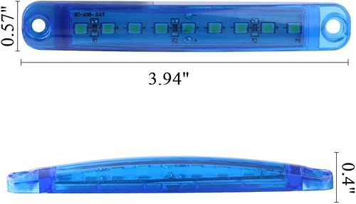 Miniatura 2 de Sidaqi Luces indicadoras laterales de 3.9 pulgadas, 10 unidades, color azul, 9 LED, luces indicadoras laterales, luces de posición de 12 V para