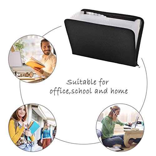 JUNDUN Document Organizer,A4 Size Fireproof and Waterproof Expanding File Folder with 13 Pockets,Silicone Coated Portable File Organizer