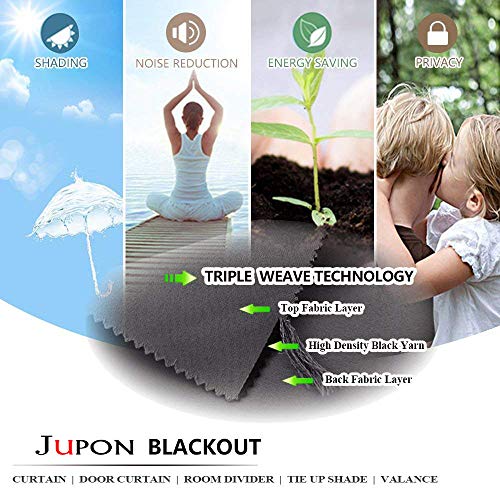 Image of JUPON Silk Blackout Curtain, Gold, 6 Feet | 3 Layers Weaving Technology, Solid Grommet Pattern, Pack of 1 Piece