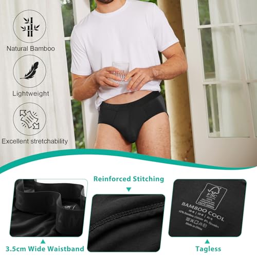 BAMBOO COOL Men's Underwear Briefs Soft Breathable Briefs Underwear Contour Pouch No Fly Men's Briefs2