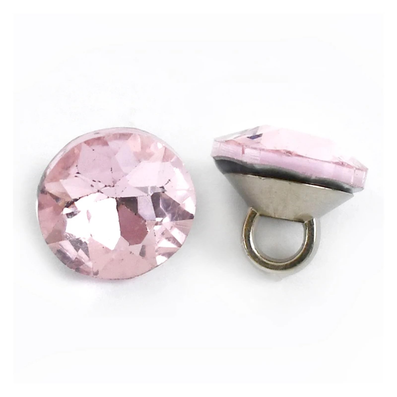 20/50 pièces 9mm Strass Boutons Verre Diamant Chemise Tige Boucle Bricolage vêtements col Couture décor matériel Accessoires(Rose,9mm-50Pcs)