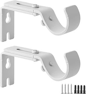 AddGrace Adjustable Curtain Rod Bracket Fits up to 1 inch Curtain Rod Sturdy Premium