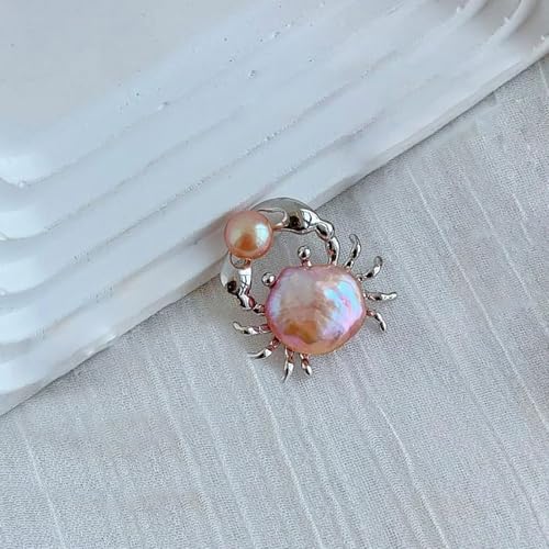 Crab Baroque Pearl Drop Dangle Earrings for Women with Freshwater Pearls Sterling Silver Post | 12mm Pearls | Cancer Astrology Cute Crab Pearl Jewelry for Women Girl | Gift Box2