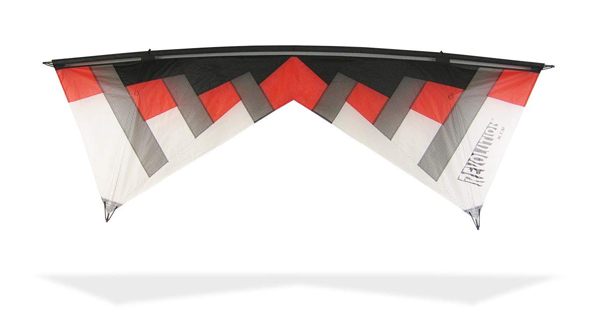 RevolutionKites New York Minute Quad Line Sport Wing Kite with Reflex Technology (Handles / Line Set / Instruction Manual / Carrying Bag) (Red / Black)