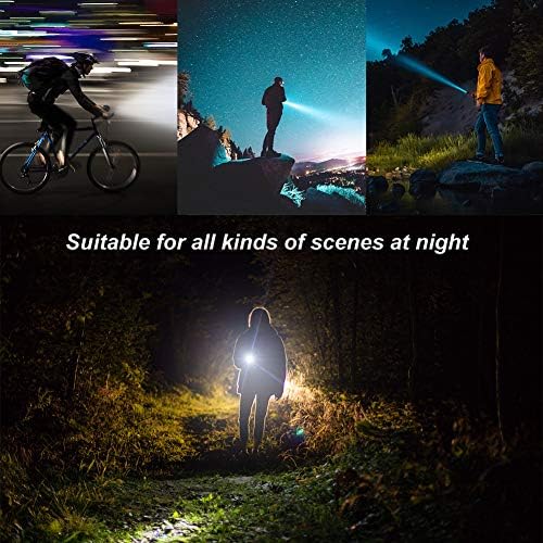 LED Torch USB 1000 Lumens Adjustable Focus Pocket Torch Four Modes Super Bright Mini Torch IPX6 Outdoor Waterproof Camping Torch For Camping Hiking Adventure