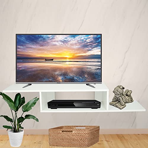 Henor Mueble Salón, Recibidor Suspendido Mod. Z25. 156 x 35 x 25 Cm. Mueble TV, Aparador Hall, Blanco Cover