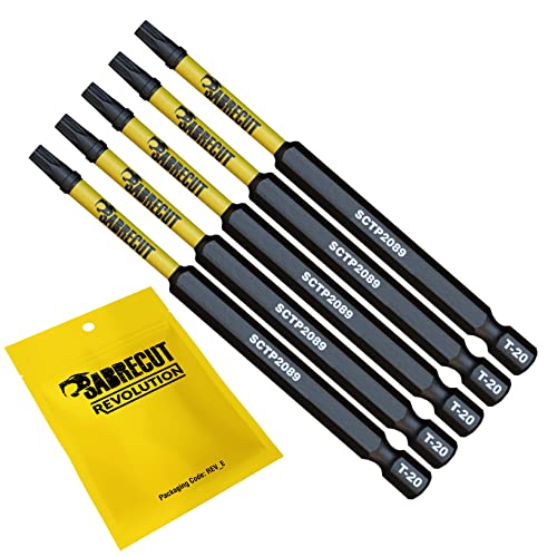 5 x SabreCut SCTP2089_5 89mm T20 TX20 Torx Tamper Proof Security Magnetic Impact Screwdriver Driver Bits Set Heavy Duty