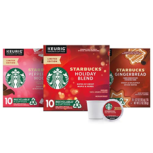 Image of Starbucks K-Cup Coffee Pods, Medium Roast & Naturally Flavored Coffee, 100% Arabica, Limited Edition, 3 boxes (30 pods total)
