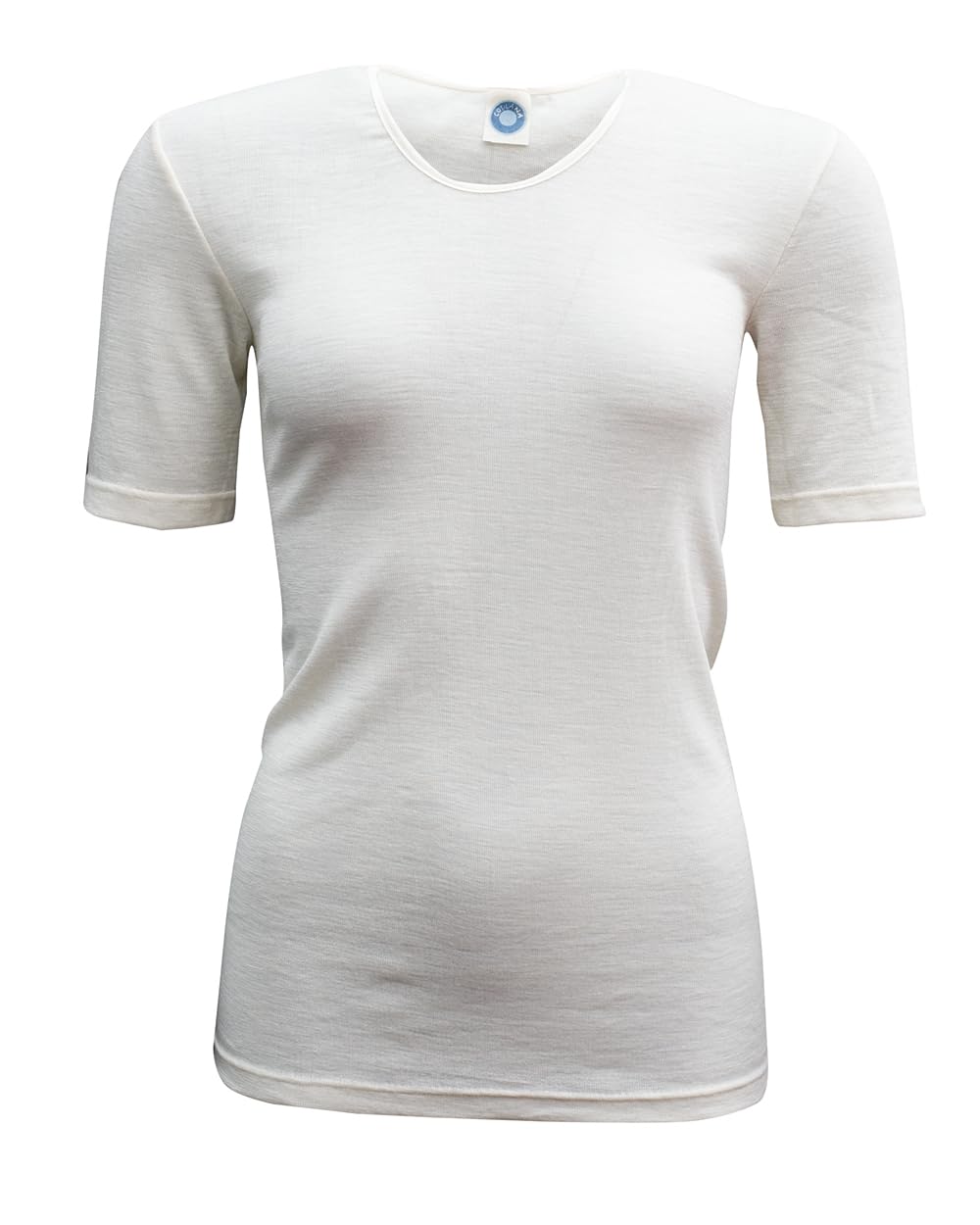 Cosilana, Women's Short Sleeve Vest 70% Wool (Merino, Controlled Organic Cultivation), 30% Silk, natural, 10 UK/12 UK