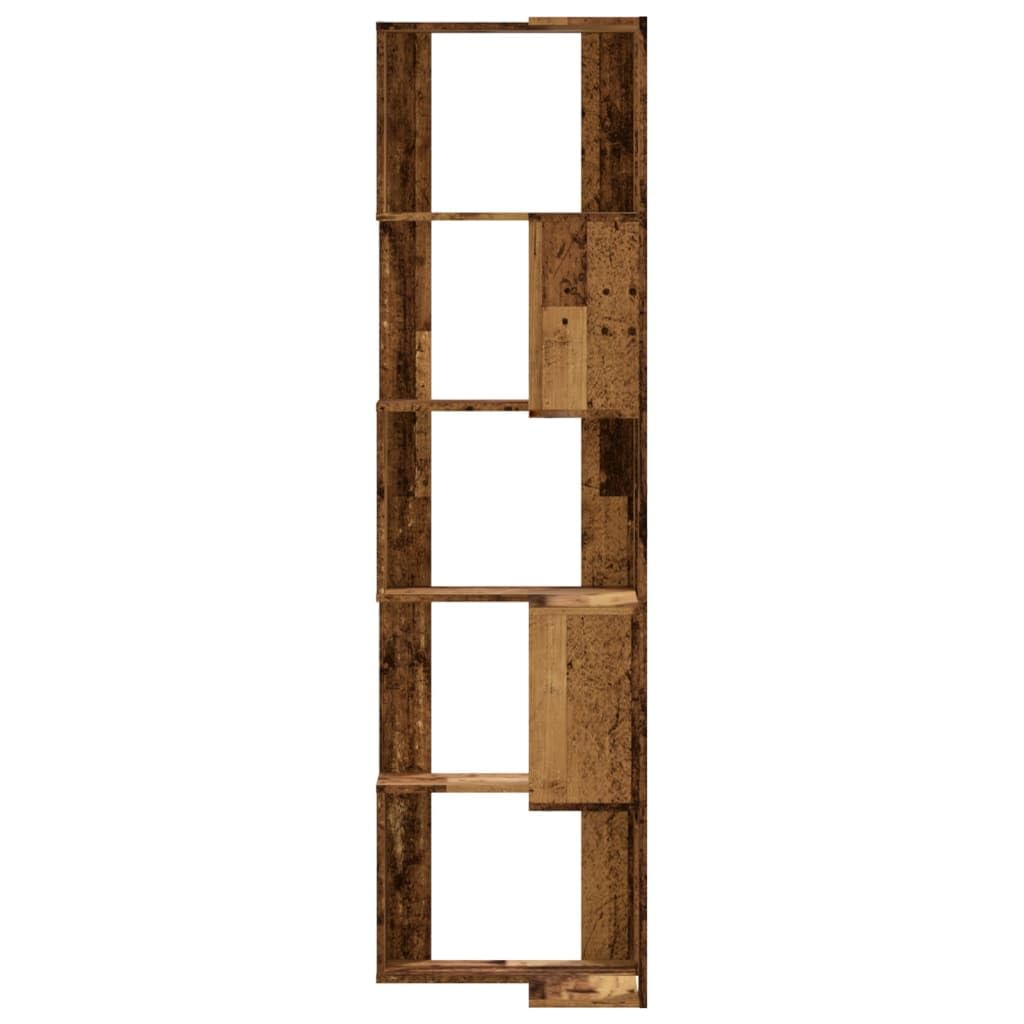 Generisch Eck-Bücherregal 5 Böden Altholz-Optik 50x50x179cm Holzwerkstoff,Möbel,Regalsysteme,Bücherregale Bücherschränke-852589