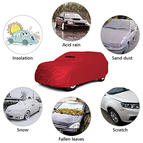 Image of CARMATE Parachute Custom Fitting Waterproof Car Body Cover for Land Rover - Free Lander 2 - Red (Without Side Mirror & Antenna Pockets)