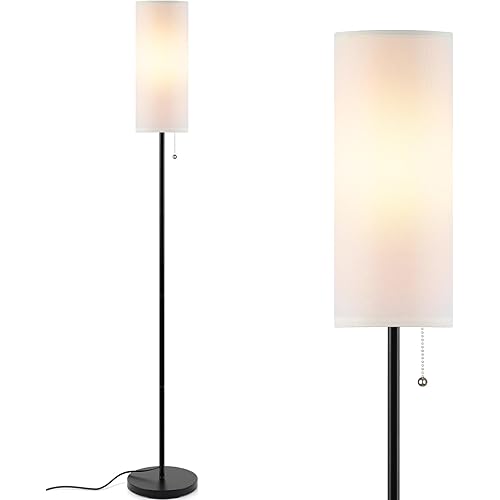 Floor Lamp for Living Room, 3 Color Temperature Modern Standing Lamps, Minimalist Floor Lights for Bedroom, Office, Reading, White