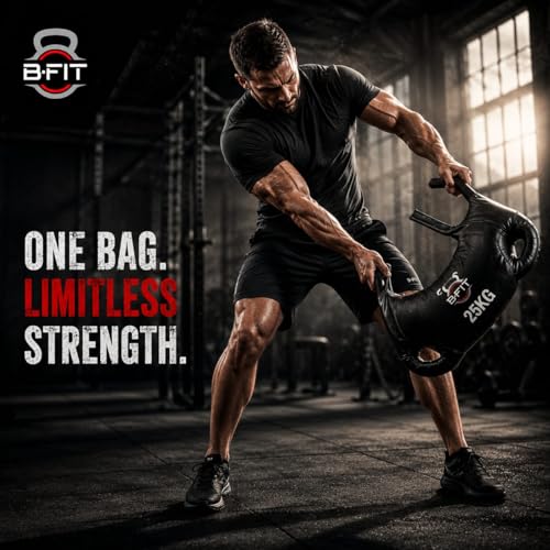 Image of B Fit Upgraded Bulgarian /Round Training Bag for Fitness Gym Training, Cross fit, Wrestling, Judo, Grappling, MMA, Full Body Workout.