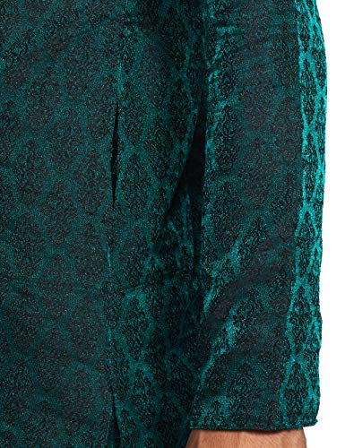Image of Manyavar Men's Jacquard Hand Embroidered Kurta Churidar Set (2pcs)
