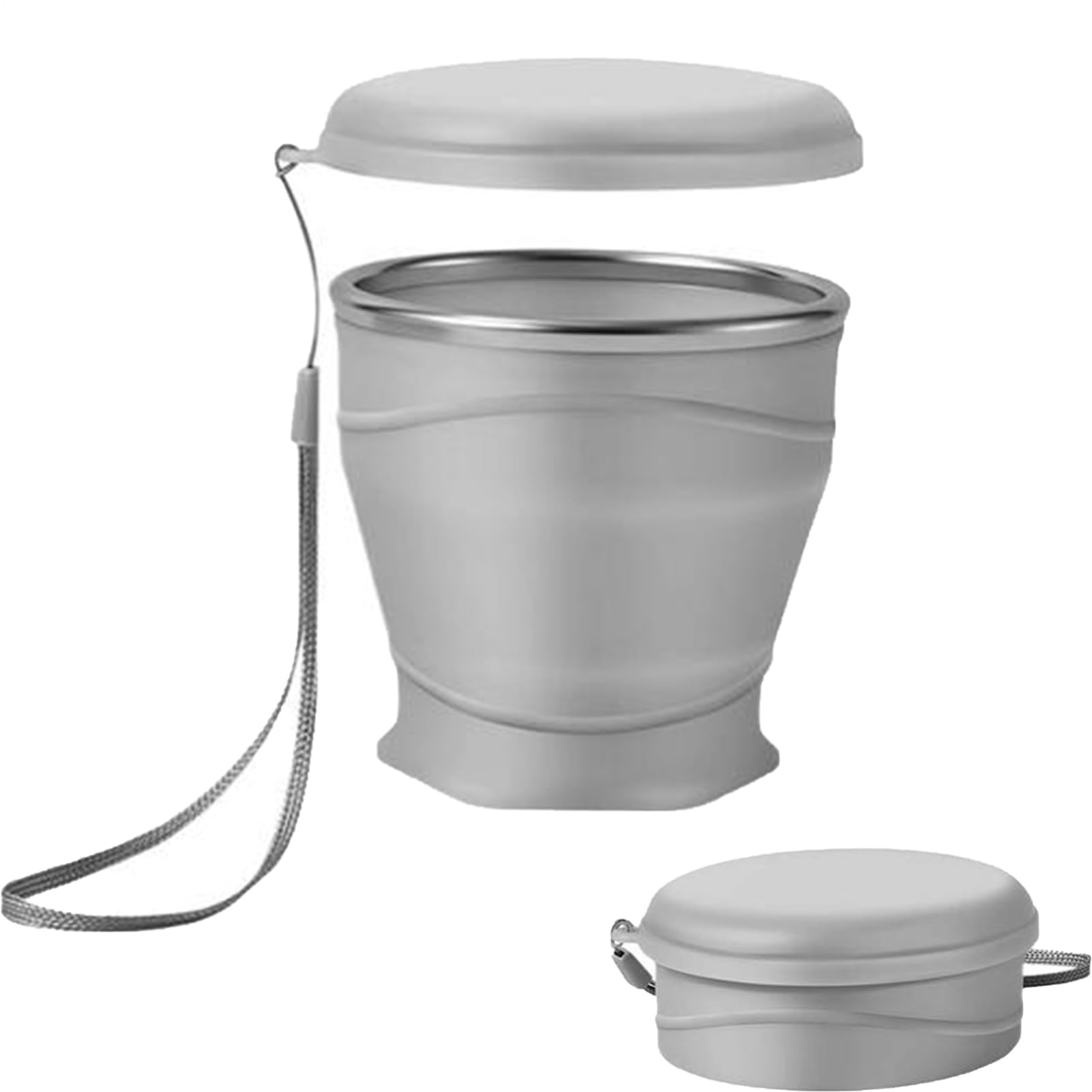 Genérico Vasos Plegables De Silicona De Alimenticio Para Acampada, Vaso De Viaje A Prueba De Fugas De 260 Ml Con Tapa, Taza Portátil Reutilizable Para Bebidas, Ideal Para Picnic Acampada Senderismo — view 11