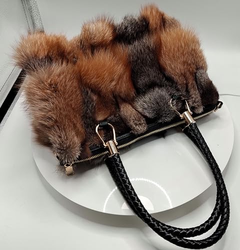 Fosrion Luxury Real Fox Fur Handbag For Women Ladies Furry Shoulder Bag4
